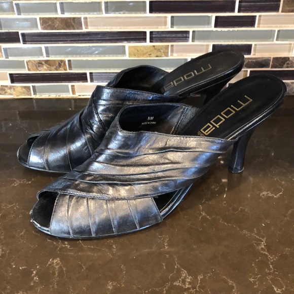 Moda Spana womens leather peep toe sandals with‎ heels size 8.5 - Picture 2 of 9